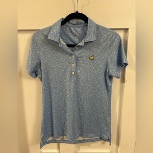 Masters Magnolia Lane Blue with White Icons Performance Tech Polo